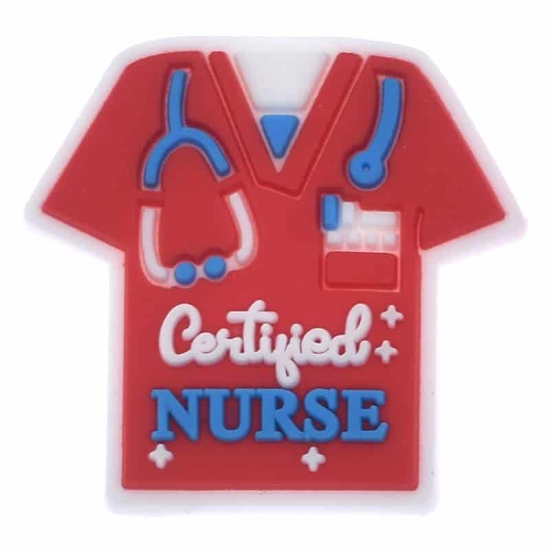 Certified NURSE red scrubs 667-17 Shoe Charm