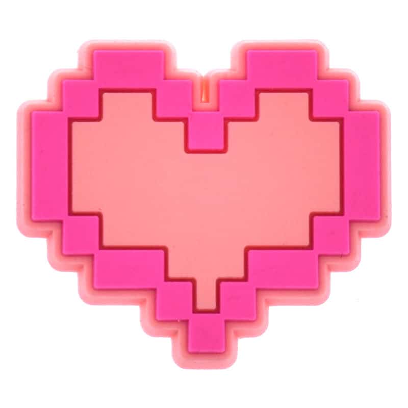 Pink cube heart sign logo 669-18 Shoe Charm