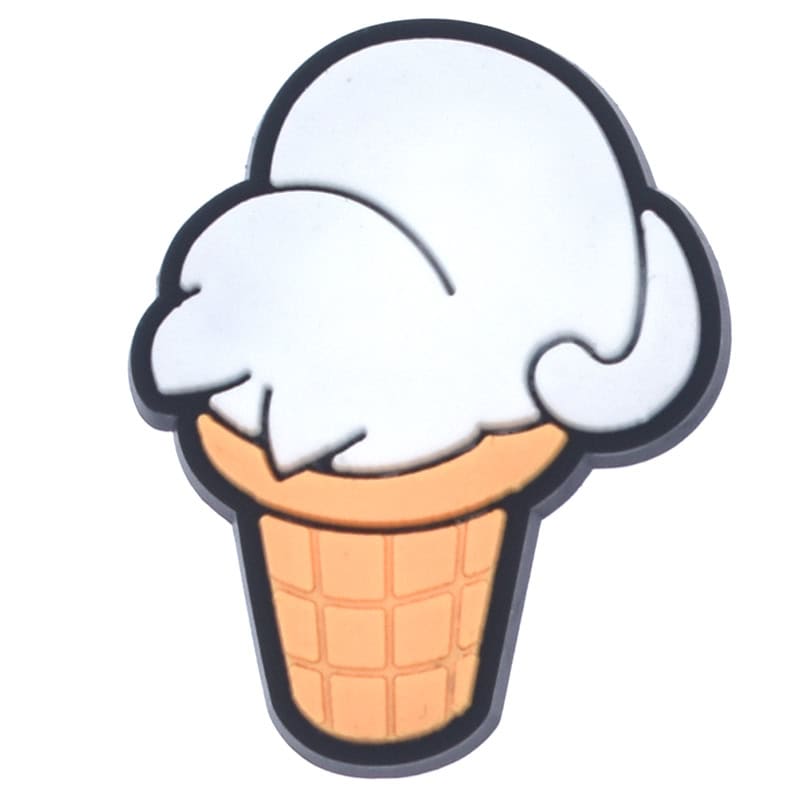 White facedown ice cream cat 671-01 - Shoe Charm