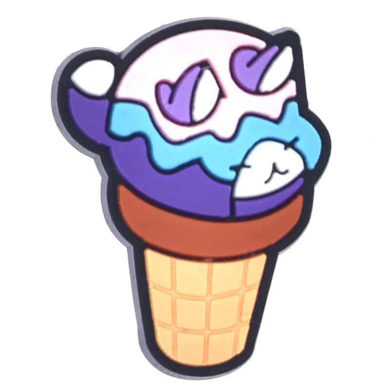 Sleeping pink blue & purple ice cream cat 671-02 - Shoe Charm