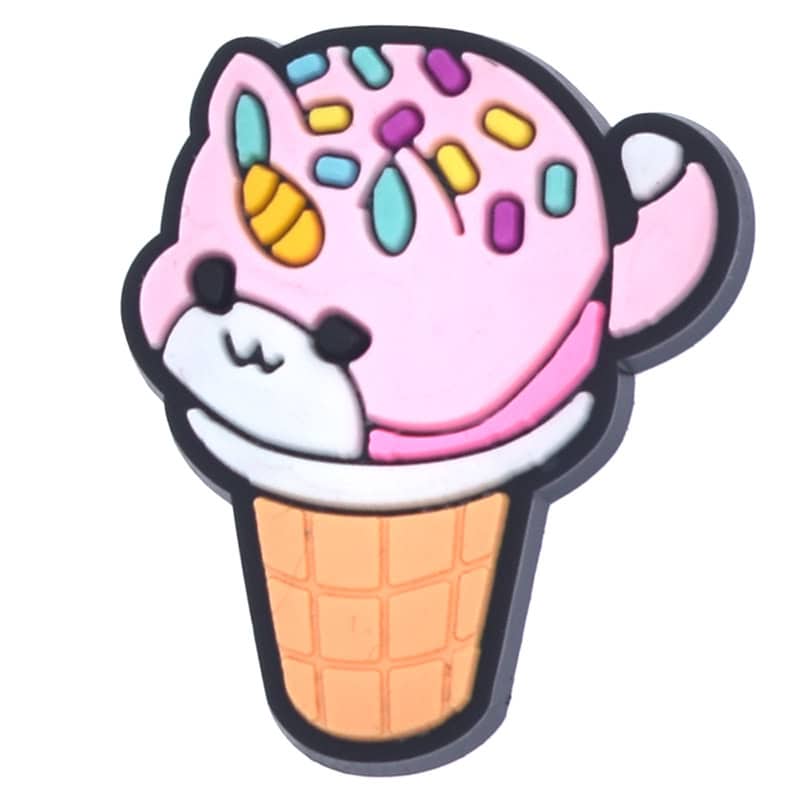 Strawberry unicorn sprinkles ice cream cat 671-04 - Shoe Charm
