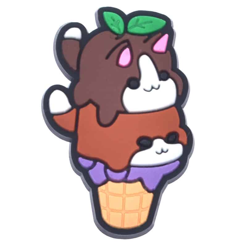Double chocolate scoop ice cream cats 671-06 - Shoe Charm
