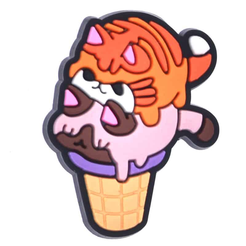 Orange & pink double scoop ice cream cats 671-08 - Shoe Charm