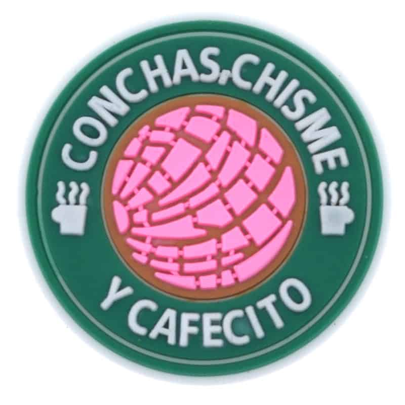 Shoe Charm -  CONCHAS, CHISME Y CAFECITO green badge sign logo CONCHA SWEETBREAD 675-01