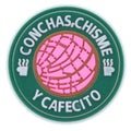 Shoe Charm -  CONCHAS, CHISME Y CAFECITO green badge sign logo CONCHA SWEETBREAD 675-01