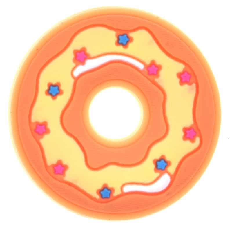 Yellow icing with star sprinkles donut 676-03 - Shoe Charm