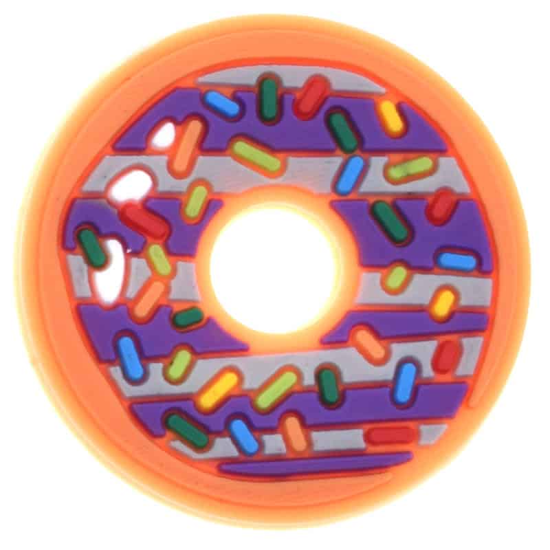 Purple stripes with sprinkles donut 676-05 - Shoe Charm