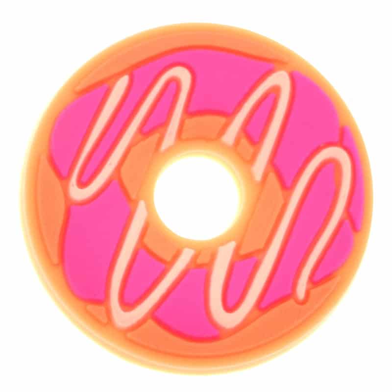 Pink icing with white chocolate donut 676-08 - Shoe Charm