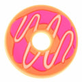 Pink icing with white chocolate donut 676-08 - Shoe Charm