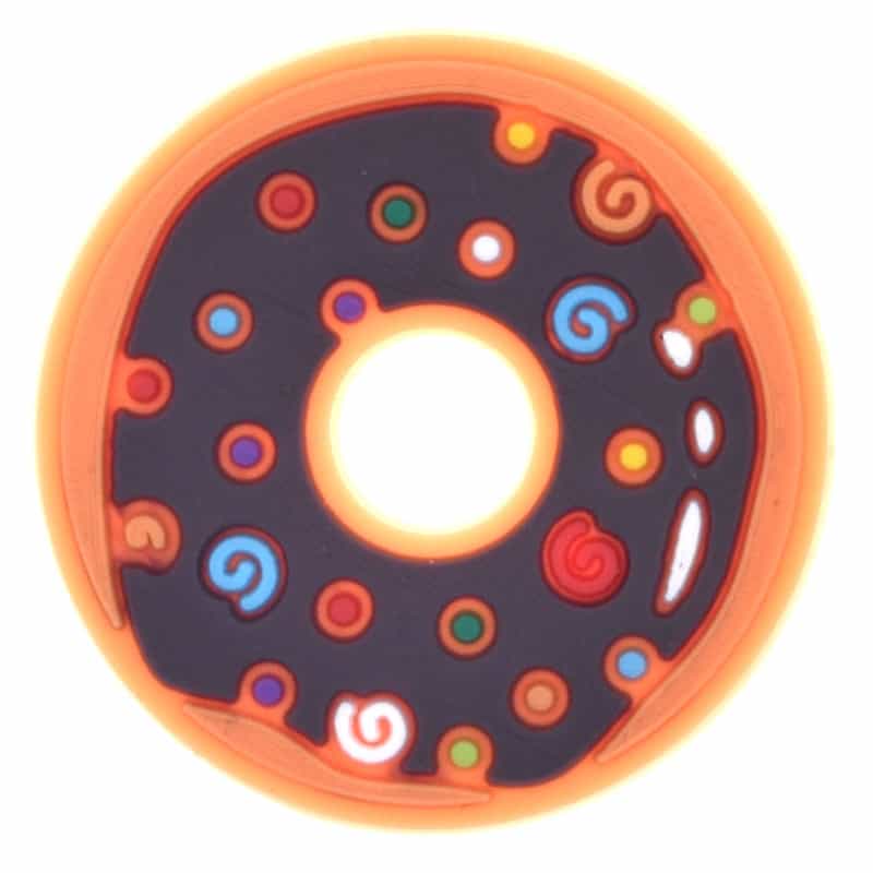 Chocolate icing with swirl sprinkles donut 676-09 - Shoe Charm