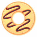 Yellow with chocolate donut 676-10 - Shoe Charm