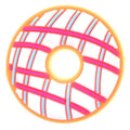 Pink & blue crossed donut 676-12 - Shoe Charm