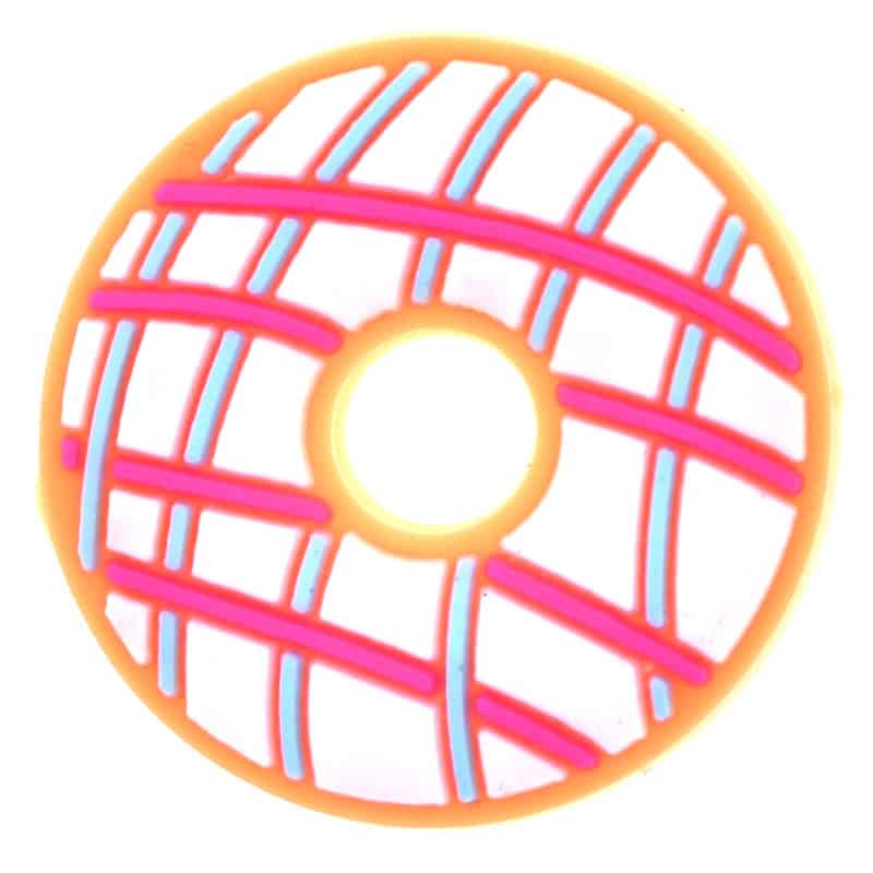 Pink & blue crossed donut 676-12 - Shoe Charm