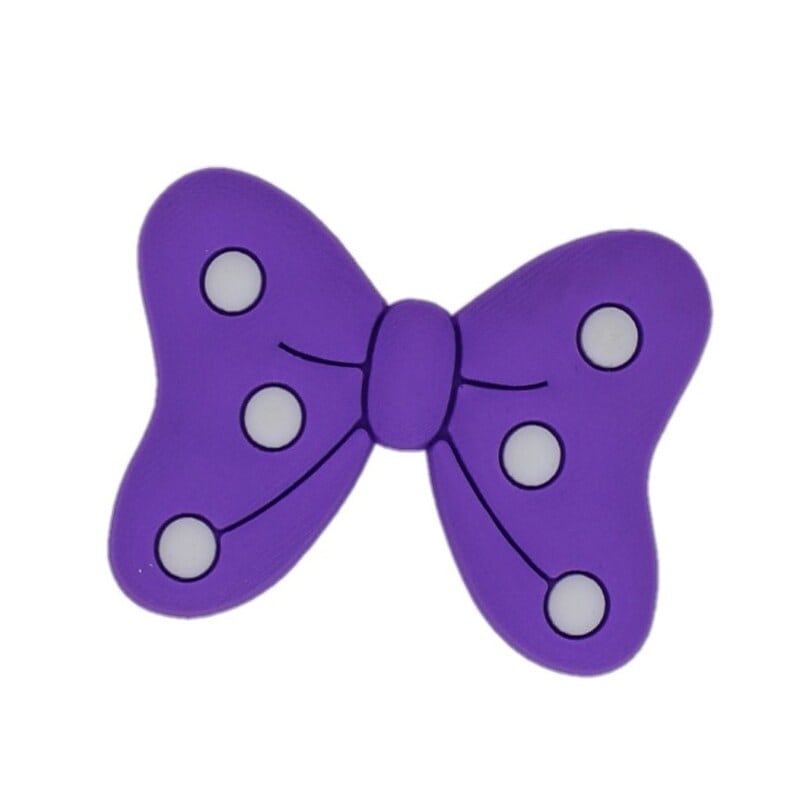 Spotted purple ribbon bow 69-09 Shoe Charm