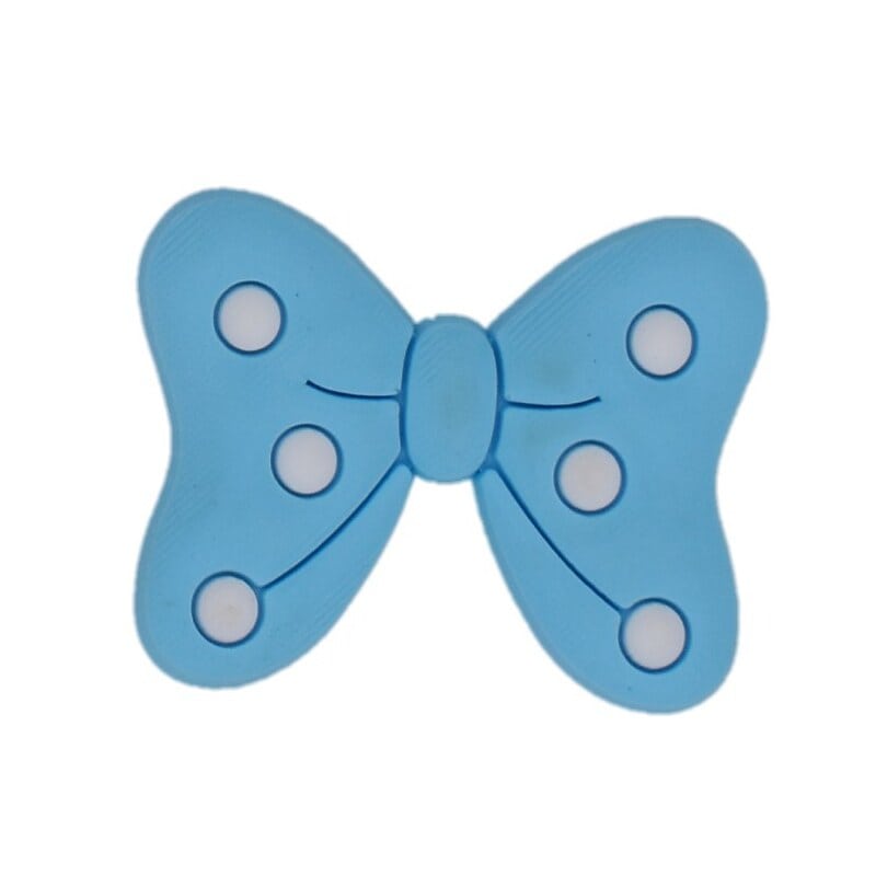 Spotted blue ribbon bow 69-11 Shoe Charm