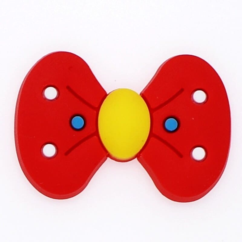 Red ribbon bow spots and yellow centre 69-20 Shoe Charm