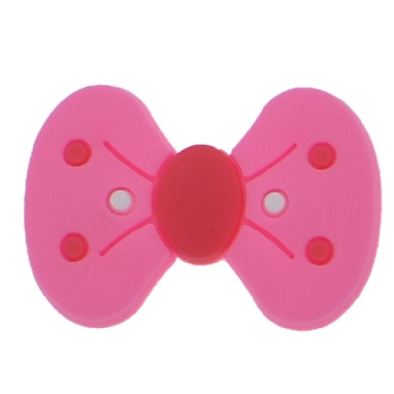 Pink ribbon bow spots and red centre 69-22 Shoe Charm
