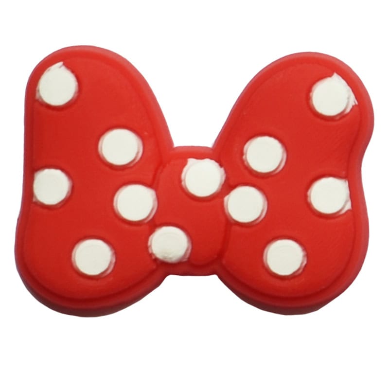 Red with white multispots ribbon bow 69-23 Shoe Charm