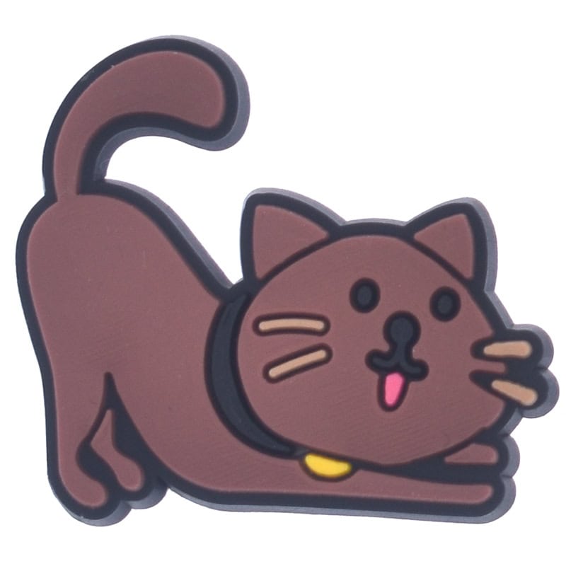 Stretching brown cat 691-03 - Shoe Charm