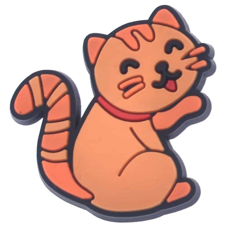 Ginger cat cleaning paw 691-04 - Shoe Charm
