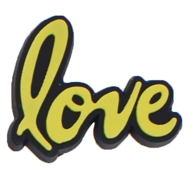 love alone yellow on black symbol sign logo 88-100 Shoe Charm