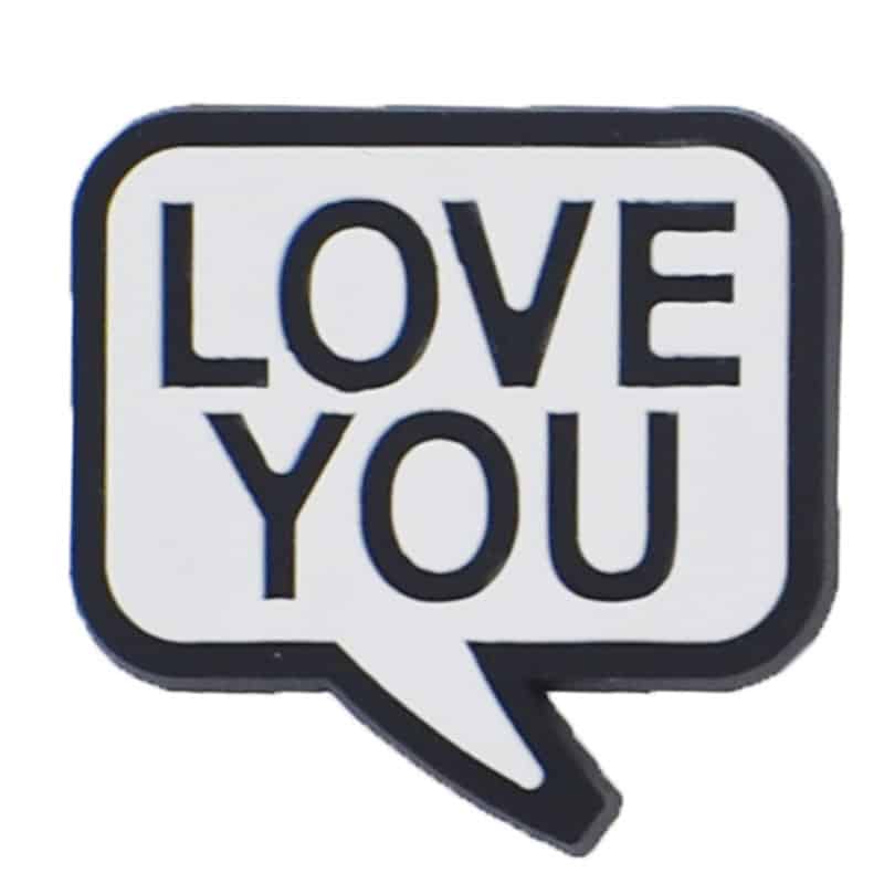 LOVE YOU white square speech bubble 88-106 Shoe Charm