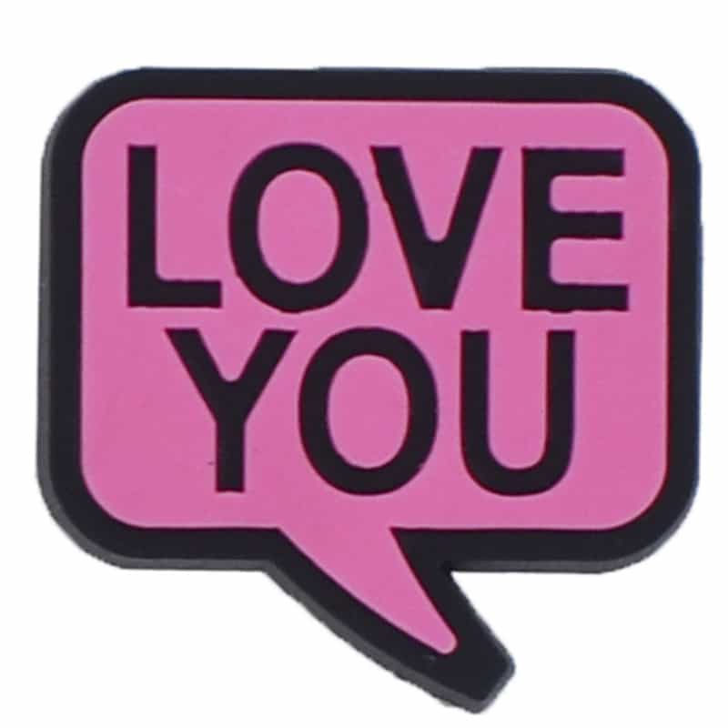 LOVE YOU pink square speech bubble 88-111 Shoe Charm