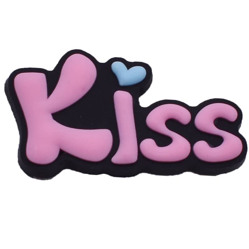 Kiss blue heart logo sign logo 88-24 Shoe Charm