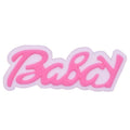 Baby pink on white italics sign logo 88-35 Shoe Charm