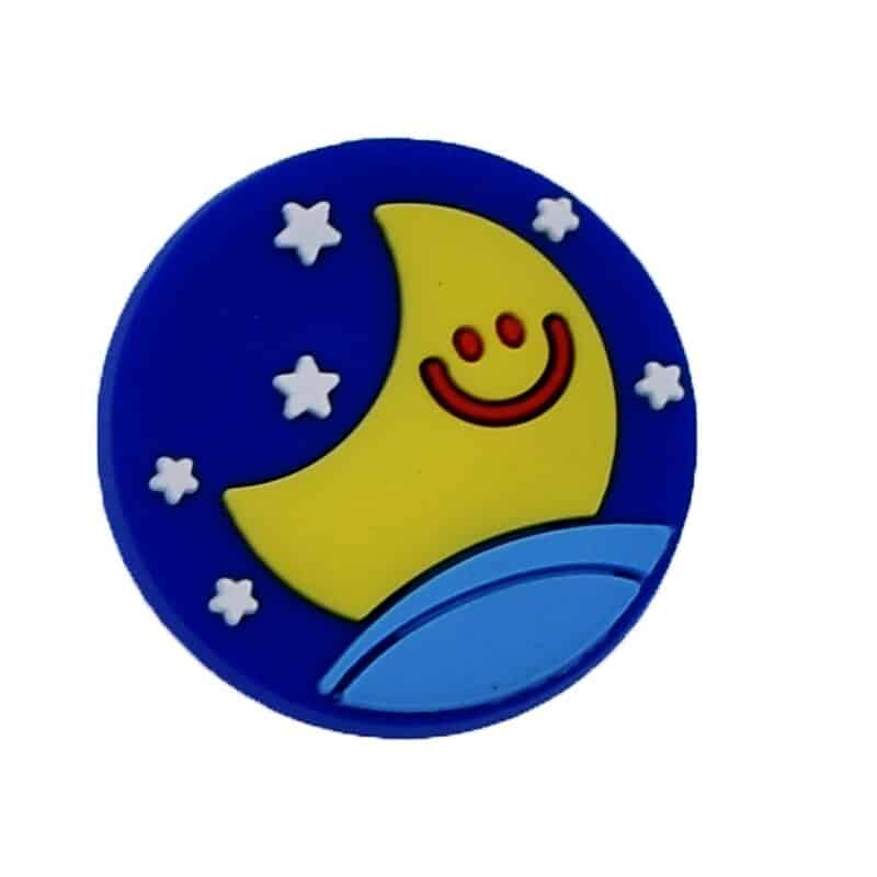 Smiley nightime moon badge 88-64 - Shoe Charm