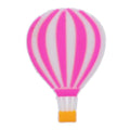 Hot air balloon pink stripe 88-69 Shoe Charm