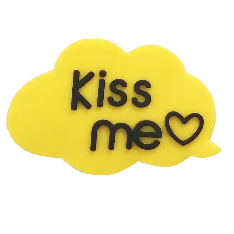 Kiss Me yellow cloud speech bubble 88-73 Shoe Charm
