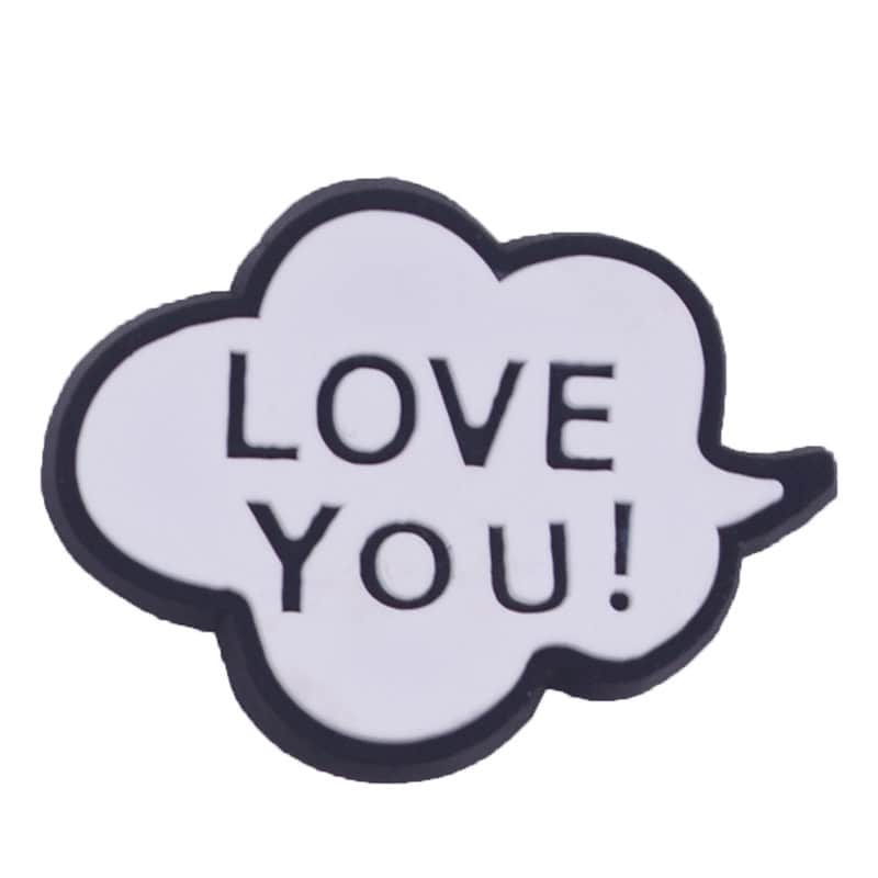 LOVE YOU white cloud speech bubble 88-90 Shoe Charm