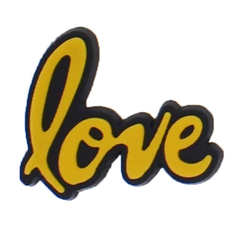 love alone bright yellow on black symbol sign logo 88-99 Shoe Charm