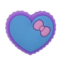 Heart blue with pink bow & purple surround 89-03 Shoe Charm