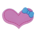 Heart wide pink with blue bow 89-12 Shoe Charm