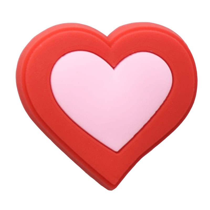 Heart in heart pink in red 89-33 Shoe Charm