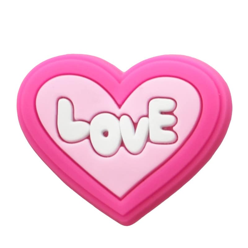 Heart in heart pink in red with LOVE 89-34 Shoe Charm