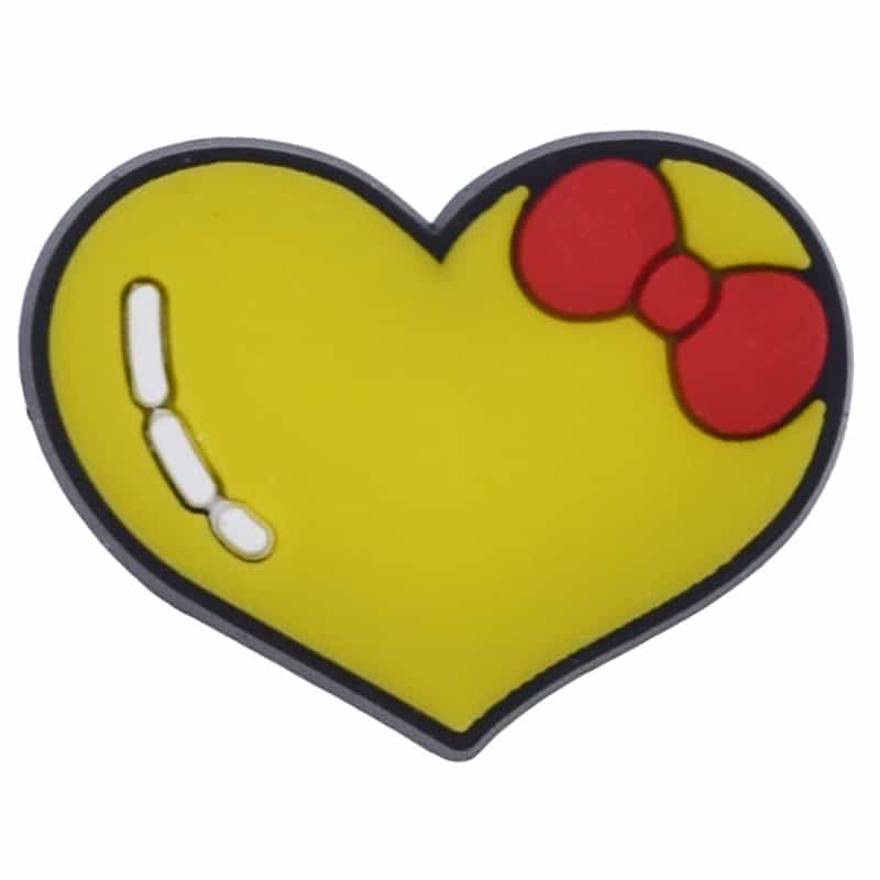 Heart yellow with red bow 89-42 Shoe Charm