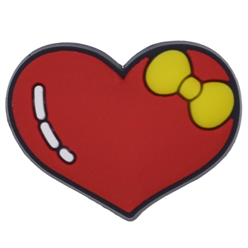 Heart red with yellow bow 89-43 Shoe Charm