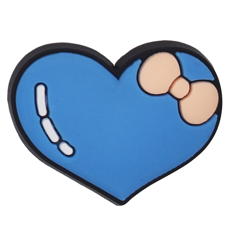 Heart blue with cream bow 89-45 Shoe Charm
