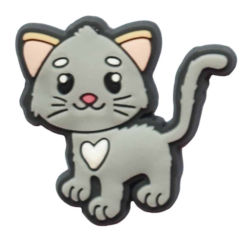 Grey cat 90-128 Shoe Charm