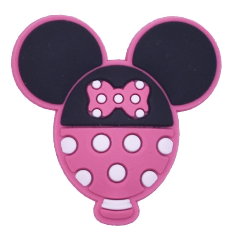 Black ears pink edge Mickey shape 91-10 Shoe Charm