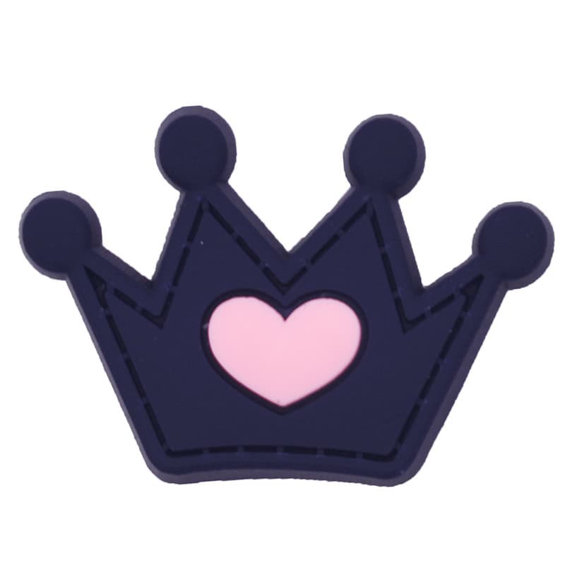 Black with Pink Heart Crown 92-04 Shoe Charm