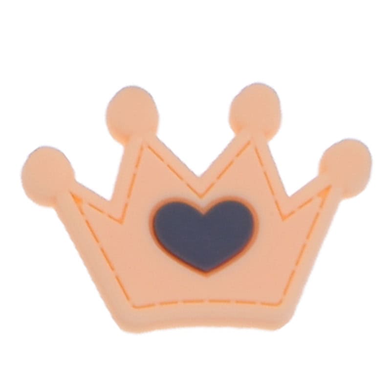 Light Orange with Black Heart Crown 92-08 Shoe Charm