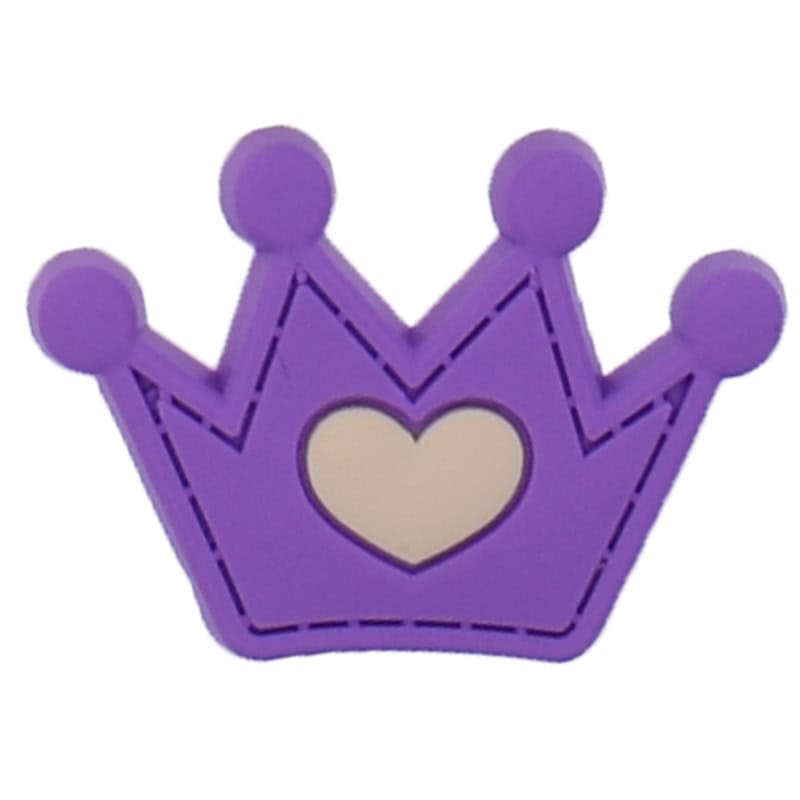 Purple with Light Orange Heart Crown 92-09 Shoe Charm