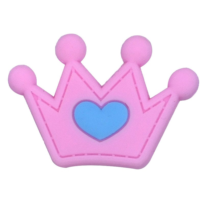 Pink with Bleu Heart Crown 92-10 Shoe Charm